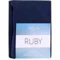 Froté prostěradlo s gumou AmeliaHome Ruby tmavě modré
