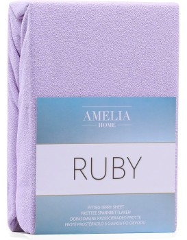 Froté prostěradlo s gumou AmeliaHome Ruby lila