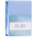 Froté prostěradlo s gumou AmeliaHome Ruby světlé modré