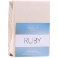 Froté prostěradlo s gumou AmeliaHome Ruby světle béžové