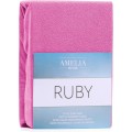 Froté prostěradlo s gumou AmeliaHome Ruby sytě růžové