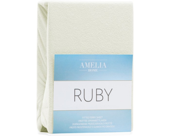 Froté prostěradlo s gumou Amelia Home Ruby ecru