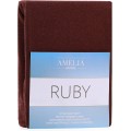 Froté prostěradlo s gumou AmeliaHome Ruby hnědé