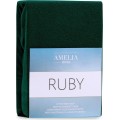 Froté prostěradlo s gumou AmeliaHome Ruby láhvově zelené