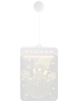 LED světelná ozdoba na okno SNOWMAN bílá