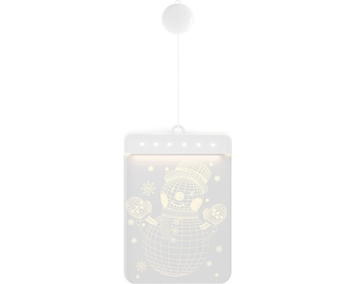LED světelná ozdoba na okno SNOWMAN bílá
