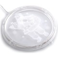 LED světelná ozdoba na okno SANTA CLAUS kruhová bílá