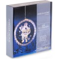 LED světelná ozdoba na okno SANTA CLAUS kruhová bílá