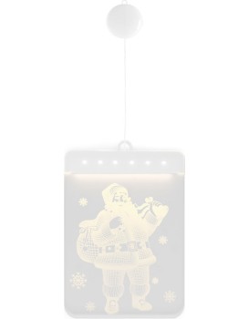 LED světelná ozdoba na okno SANTA CLAUS bílá