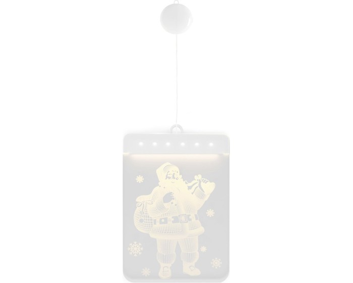 LED světelná ozdoba na okno SANTA CLAUS bílá