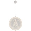 LED kulatá světelná ozdoba na okno CHRISTMAS TREE bílá