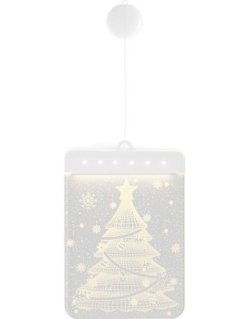 LED světelná ozdoba na okno CHRISTMAS TREE bílá