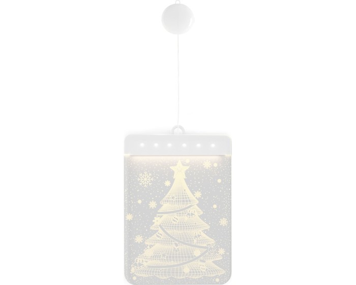 LED světelná ozdoba na okno CHRISTMAS TREE bílá
