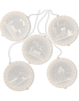 Vánoční světelná dekorace CHRISTMAS CITY teplá bílá