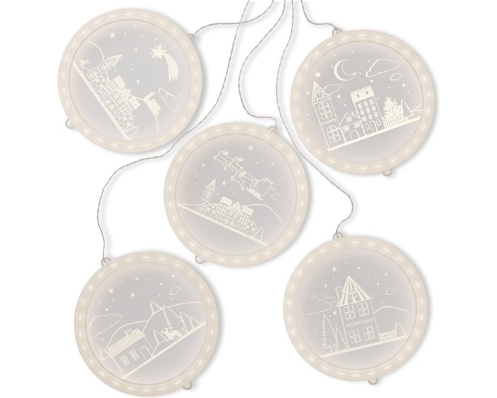 Vánoční světelná dekorace CHRISTMAS CITY teplá bílá