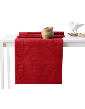 Sada ubrusu a běhounu na stůl AmeliaHome VESTA 115x300+35x300 cm červená