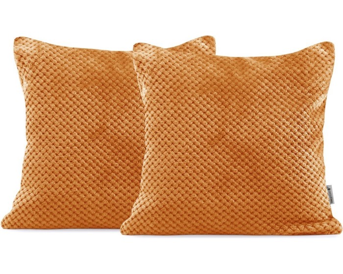 Povlaky na polštáře HENRY 2 ks 45x45 cm cihlově oranžové