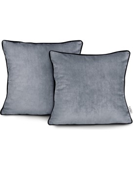 Povlaky na polštáře AmeliaHome Velvet Piping grafitové