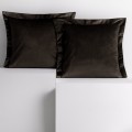 Povlaky na polštáře AmeliaHome Velvet Side tmavě hnědé