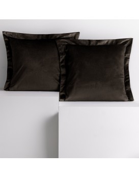 Povlaky na polštáře AmeliaHome Velvet Side tmavě hnědé