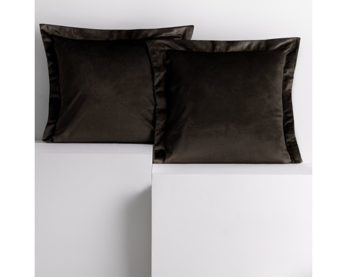 Povlaky na polštáře AmeliaHome Velvet Side tmavě hnědé