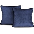 Sada 2 ks povlaků na polštáře AmeliaHome Velvet Piping 45x45 cm indigová