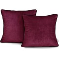 Sada 2 ks povlaků na polštáře AmeliaHome Velvet Piping 45x45 cm červená