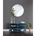 Kulaté nástěnné zrcadlo HUB 91 cm černé