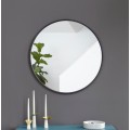 Kulaté nástěnné zrcadlo HUB 91 cm černé