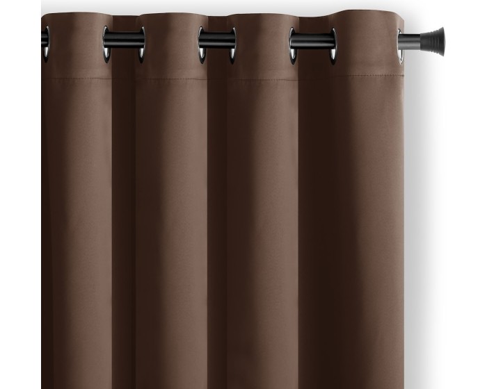 Závěs AmeliaHome Blackout s průchodkami 140x245 cm tmavě hnědý
