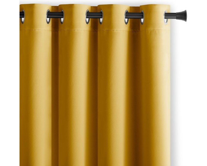Závěs AmeliaHome Blackout s průchodkami 140x270 cm hořčicový