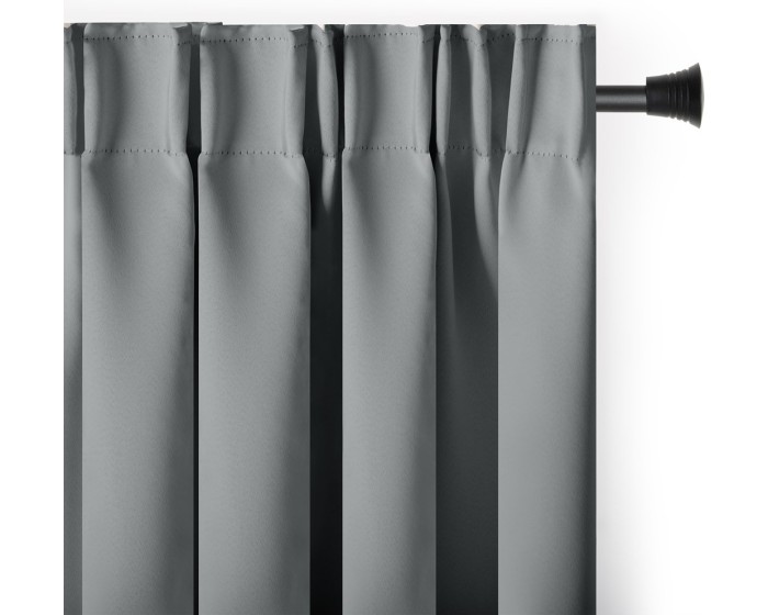 Závěs AmeliaHome Blackout s multifunkční páskou 140x270 cm stříbrný
