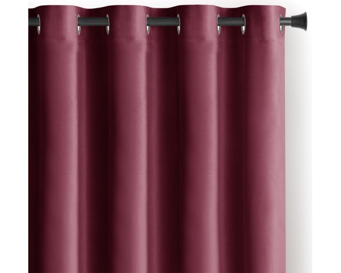 Závěs AmeliaHome Velvet s průchodkami 140x270 cm burgundy