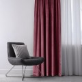 Závěs AmeliaHome Velvet s průchodkami 140x270 cm burgundy