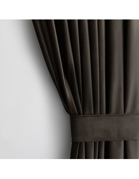 Závěs AmeliaHome Velvet s průchodkami 140x245 cm tmavě hnědý