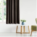 Závěs AmeliaHome Velvet s průchodkami 140x245 cm tmavě hnědý