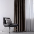 Závěs AmeliaHome Velvet s průchodkami 140x245 cm tmavě hnědý