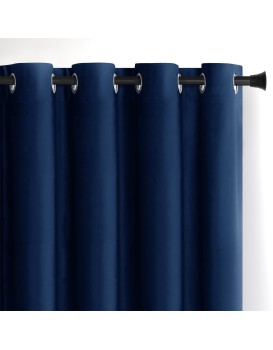 Závěs AmeliaHome Velvet s průchodkami 140x270 cm modrý