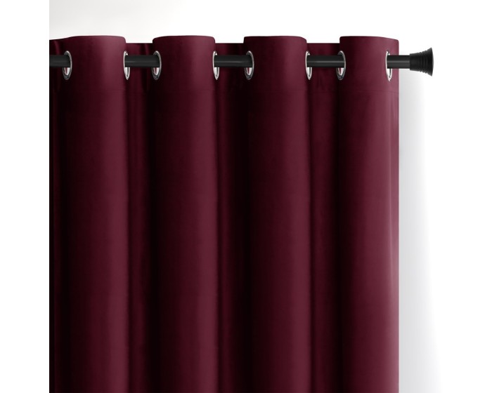 Závěs AmeliaHome Velvet s průchodkami 140x245 cm vínový