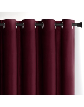 Závěs AmeliaHome Velvet s průchodkami 140x270 cm vínový