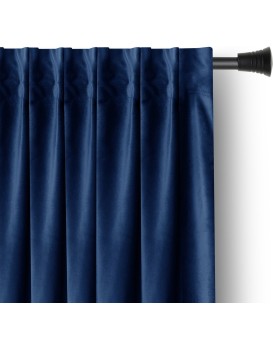 Závěs AmeliaHome Velvet s multifunkční páskou 140x245 cm indigo