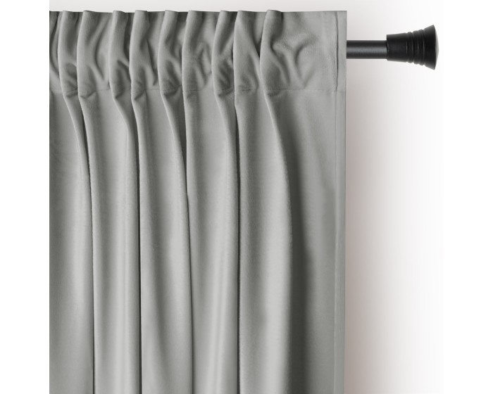 Závěs AmeliaHome Velvet s multifunkční páskou 140x245 cm stříbrný