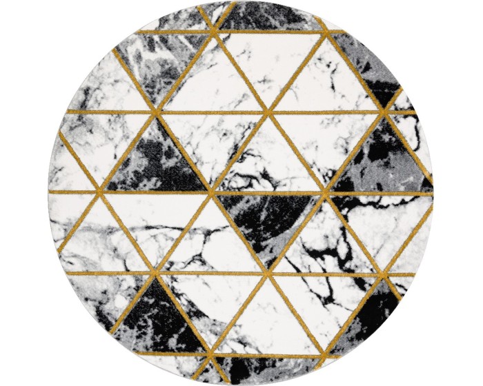 Kulatý koberec ESTEMA MARBLETRIANGLES černo-bílý