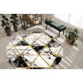 Kulatý koberec ESTEMA MARBLETRIANGLES černo-bílý