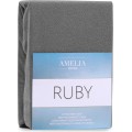 Froté prostěradlo s gumou AmeliaHome Ruby grafitové