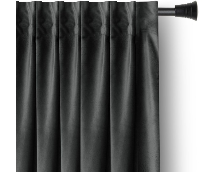 Závěs Amelia Home Velvet s multifunkční páskou grafitový