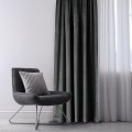 Závěs Amelia Home Velvet s multifunkční páskou grafitový