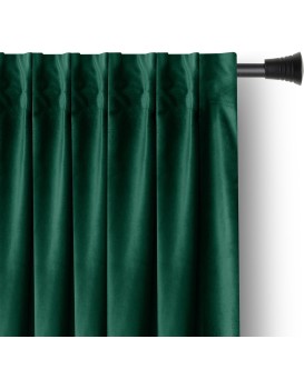 Závěs Amelia Home Velvet s multifunkční páskou zelený