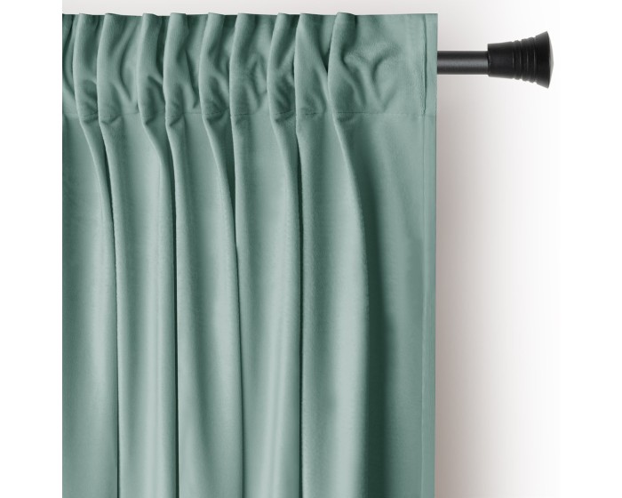 Závěs Amelia Home Velvet s multifunkční páskou mátově zelený