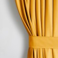 Závěs Amelia Home Velvet s multifunkční páskou hořčicově žlutý